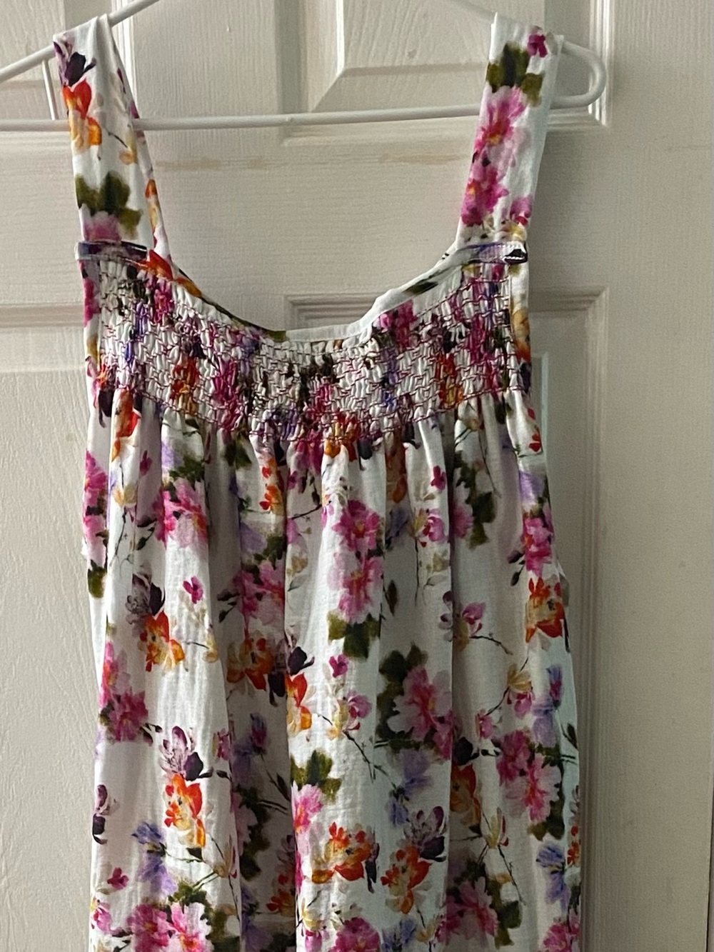 Smocked Cotton Gauze Gown - Tall